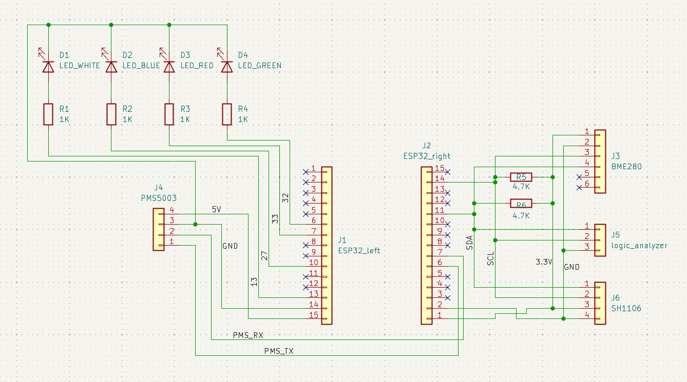 Schematic for the ESP32 weather station wiring
